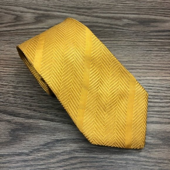 Solid Gold Stripe Silk Tie
